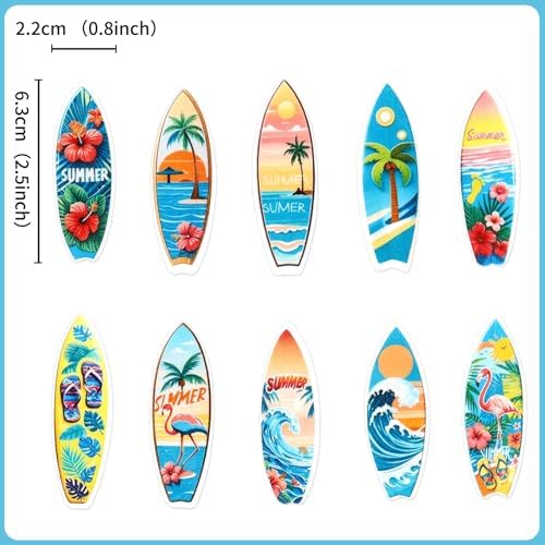Ercadio 40Pcs Edible Surfboard Cupcake Toppers Surfboard Beach Cake Decorations Picks Surfboard Mini Accents for Swimming Pool Summer Beach Party Luau Birthday Baby Shower Party Supplies
