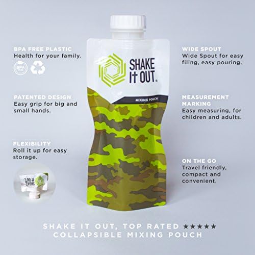 Collapsible Shaker Bottle for Protein Shakes, Supplements - 12 Ounce Reusable, Recyclable, Travel Bottle