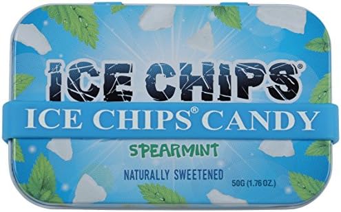 ICE CHIPS Xylitol Candy Tins 5.28 oz total (Spearmint, 3 Pack) - Includes BAND as shown