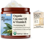 Sky Organics - Multipurpose Organic Coconut Oil for Skin & Hair, 16.9 fl oz - Extra Virgin Hair Oil & Body Moisturizer - Vitamins, Antioxidants & Fatty Acids - Vegan, Cruelty Free with ebook