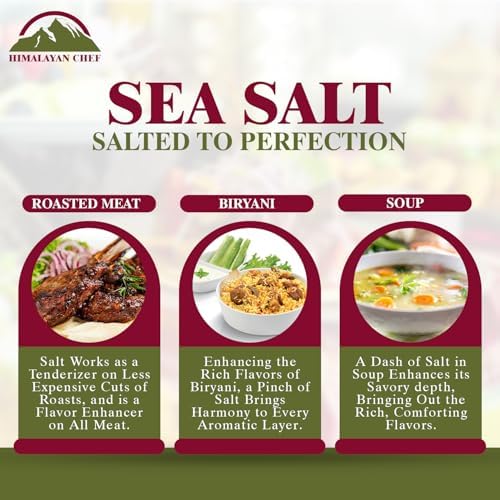 Himalayan Chef Sea Salt Coarse Grain, 5 lb Bag - Pure, Natural, Kosher, Non-GMO, Mineral-Rich, for Cooking, Seasoning, Baking, Grinder Refills