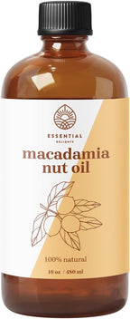 Macadamia Oil by Essential Delights - 100% Pure & Certified | Pure Grade Macadamia Oil for Diffuser, Aromatherapy, Candle-Making, Skin & Hair Care (16 Fl.Oz.)