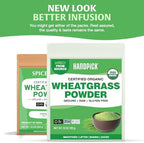HANDPICK USDA Organic Wheatgrass Powder (10oz) Rich Green Powder - Lab Tested | 100% Whole Leaf | Gluten Free, Non-GMO | No Sugar, No Artificial Ingredients | Resealable Ziplock Pouch