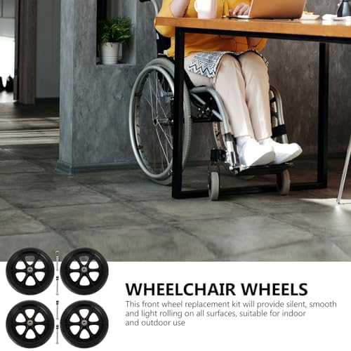 DOITOOL Heavy Duty Wheelchair Front Wheel Replacements 8 Inch Universal Caster Wheels for Mobility Walkers Aids Rollators Smooth Non-Slip Knee Scooter Parts 4 Pack