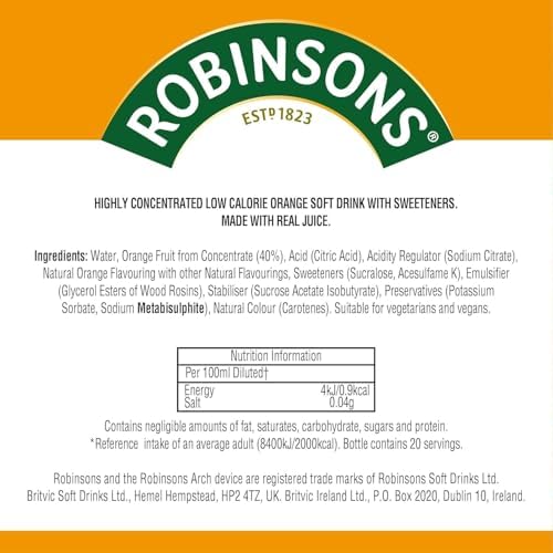 Robinsons Mini Orange - No Added Sugar - Low Calorie, 66ml (3 Count)