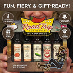 Hot Sauce Variety Pack RoadHouse Road Trip– 5 Hot Sauce Bottles with Garlic, Jalapeño, Chipotle, and Habanero Sauces – Gourmet Gift Sets