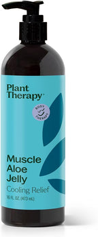 Plant Therapy Muscle Aloe Jelly 16 fl oz, Cooling & Warming Aloe Gel with Essential Oils for Post-Workout Muscle Comfort, Massage & Aromatherapy
