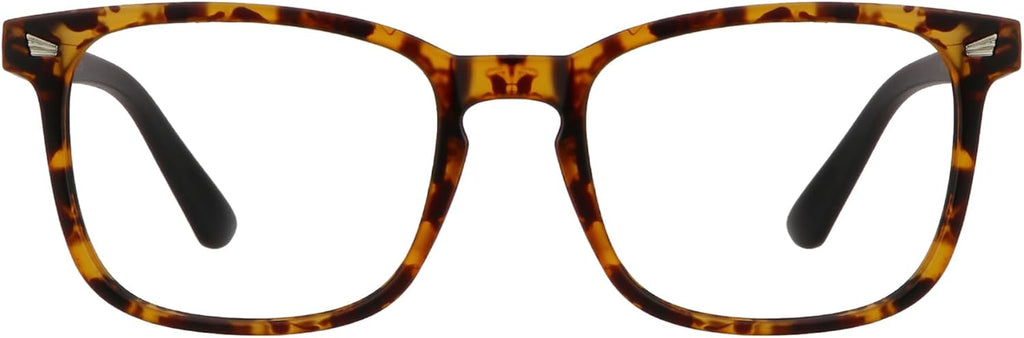 Vintage Square Progressive Multifocal Presbyopic Glasses, Blue Light Blocking Glasses for Men Women Readers (Dark Tortoise, +0.00/+1.00 Magnification)