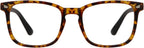 Vintage Square Progressive Multifocal Presbyopic Glasses, Blue Light Blocking Glasses for Men Women Readers (Dark Tortoise, +0.00/+1.00 Magnification)