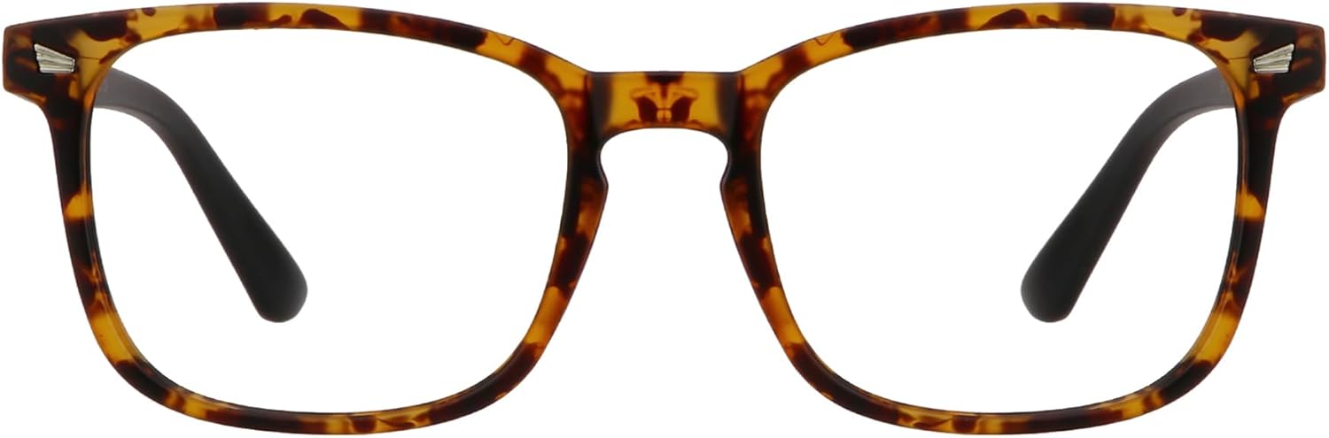 Vintage Square Progressive Multifocal Presbyopic Glasses, Blue Light Blocking Glasses for Men Women Readers (Dark Tortoise, +0.00/+1.00 Magnification)