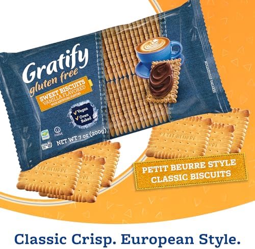 Gratify Petit Beurre Classic Biscuits - Gluten Free and Vegan Biscuits for Tea, Coffee, or Breakfast, Oven Baked Healthy Snack - (Pack of 2)
