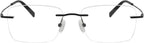 Eyekepper Titanium Rimless Reading Glasses Frameless Rectangle Readers Women Men Black +2.00