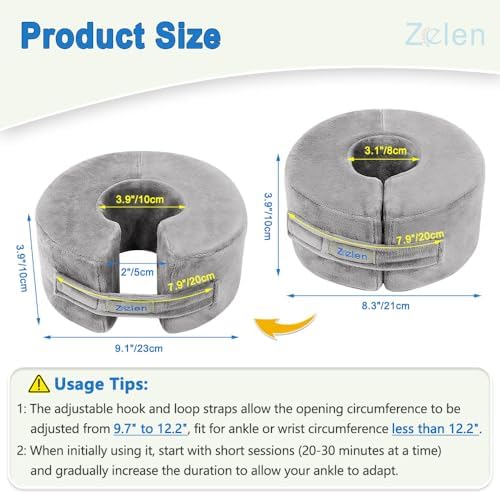 Zelen Foot Elevation Pillow Ankle Wedge Heel Elevator Cushion Foot Support Pillow Medical Ankle Cushion for Foot Pressure Bed Sore Ulcer Sleeping Leg Rest Elevated Support Foam (Medium, 1 PCS)