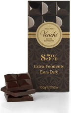 Venchi - 85% Extra Dark Chocolate Bar, 3.52oz - Fine Cocoa Blends - Gluten Free - Vegan