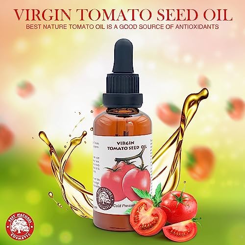 Best Nature's Tomato Seed Oil (Cold Pressed, Unrefined) - 2 oz - Natural Skin Care Moisturizer for Face, Body, Dry, Damaged Hair - Soothes Eczema, Psoriasis, Acne, Reduce Discoloration