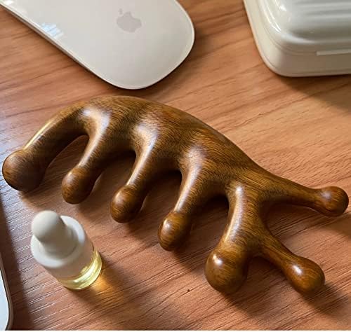 SAEEYCUE Authentic Green Sandalwood Comb Gua Sha Scraping Scalp Massager Head Head, Neck, Hands and Legs (B)