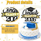 Gold and Black Congrats Grad Cake Topper, Graduation Cake Topper, Graduation Party Supplies, Graduation Decorations 2026