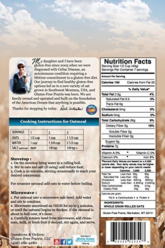 Gluten-Free Prairie Oatmeal, Certified Gluten Free Purity Protocol, Non-GMO, Vegan, 3 Pounds