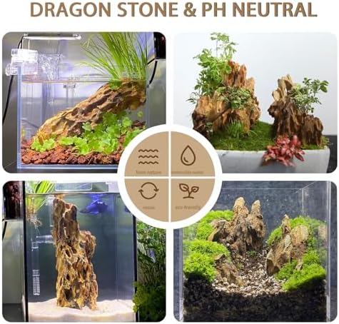 Aquarium Rocks Dragon Stone Natural Hardscape Stone for Aquariums, Fish Tanks, Bonsai, Terrariums, Wargaming Dioramas, Indoor or Outdoor Gardens-5lb(2-6 Inch)