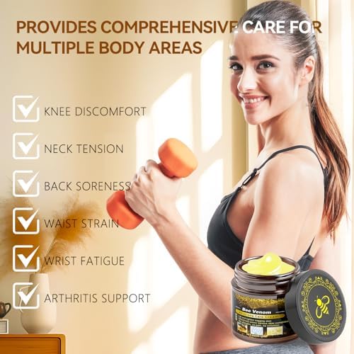 Bee Venom Cream, Anti Aging Treatment with Natural Ingredients, Bee Venom Skin Treatment Cream, Sensitive Skin Care for Back, Neck, Hands, Knee, 2.12OZ