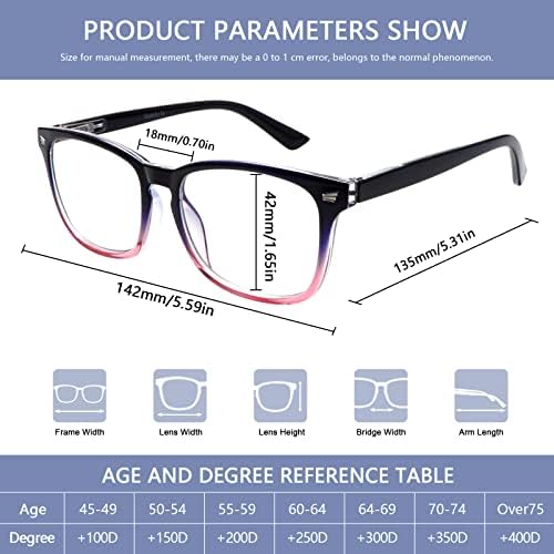 3 Pack Progressive Multifocal Reading Glasses for Women Men Blue Light Blocking Computer Glasses Spring Hinge Readers(3 Mix C3, 2.00)