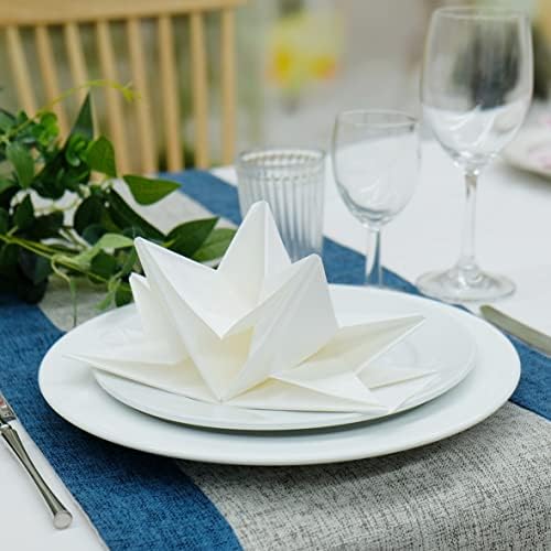 Star Shaped Origami Dinner Napkins in White (Disposable) - 12 Pack, 23" x 15", 3-Ply Paper - Style Name: Pop Gaze