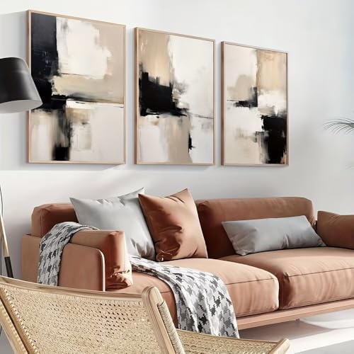 3 Pcs Contemporary Abstract Art 8x12inch Wall Art for Modern Home, Office, Living Room, Bedroom Decor,Unframed Canvas Poster Wall Art