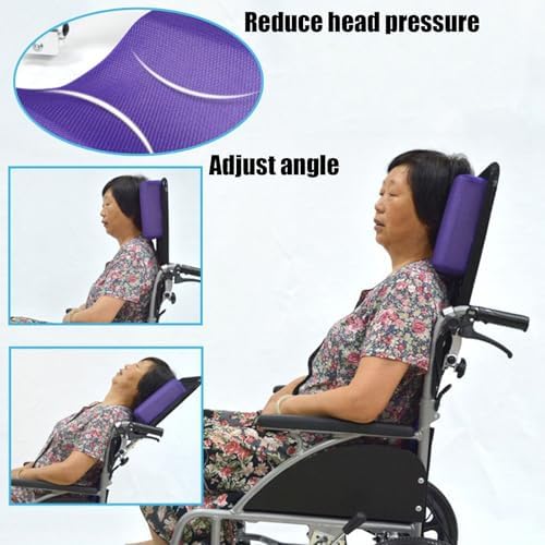 Straight Positioning Pillow Accessories,Portable Adjustable Wheelchair Headrest,Wheelchair Accessories Breathable Neck Support,Red