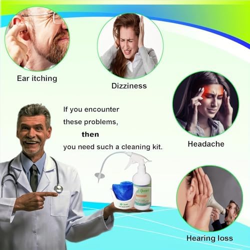 Ear Wax Removal Tool, Ear Cleaning Kits Safe Ear Irrigation Kit Ear Flush Kit for Adults Kid, Ear Wax Washer Device Easy to Operate, Includes Basin, Syringe, Curette Kit, Towel and 40 Disposable Tips