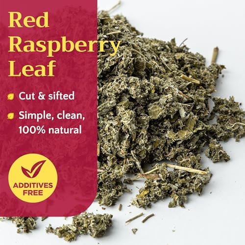 Red Raspberry Leaf Tea Loose - Dried Cut & Sifted Leaves - Natural Raspberries Rubus Idaeus Herbal Tea Bulk, 1 oz