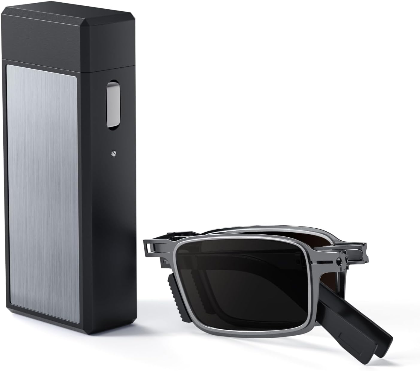 Durable Ultra Thin and Lightweight Folding Reading Sunglasses for Men Women, UV400 Protection Outdoors Compact Computer Foldable Full Sun Readers, Pocket Portable Sturdy Frame with Case Black 2.5x