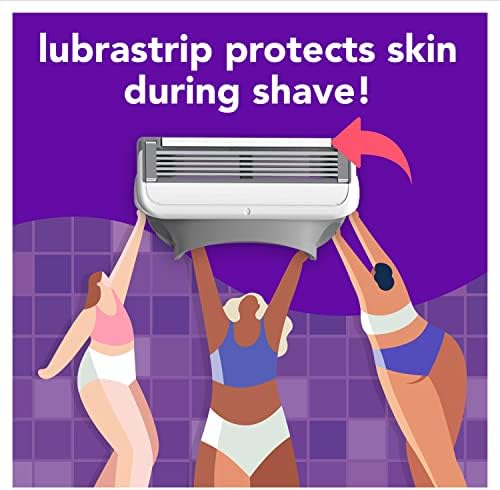 joy Womens Razor Blade Refills, 8 Count, Purple, Lubrastrip to Help Avoid Skin Irritation