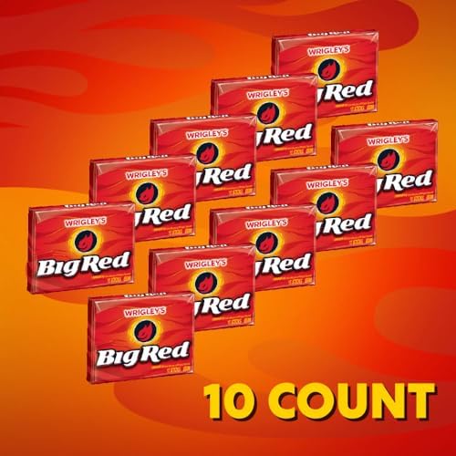BIG RED Cinnamon Chewing Gum Bulk Pack, 15 Sticks (Pack of 10)