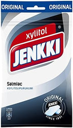 Leaf Jenkki Original Salmiak Salmiac Xylitol Finnish Chewing Bubble Gum Bag 100g.