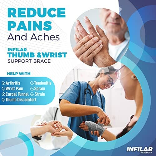 Thumb Splint Brace for Men & Women, Thumb Spica Support for Tendonitis, CMC Joint Repetitive Injuries, Thumb Pain Relief, Thumb Brace for Right & Left Hand - Universal Size,Beige