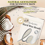 LANSLEYWAX White Hard Wax Beads, 1LB Wax Beans for Sensitive Skin & Full-Body Hair Removal, Brazilian/Bikini/Face/Legs/Eyebrow/Armpit/Chest Waxing Refill at Home for Women & Men, Stripless Formula