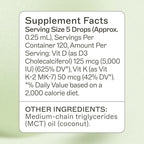 Amy Myers MD Vitamin D3/K2 Liquid - Supports Bone Health, Immune Function & Hormone Balance - High Absorption - Non-Dairy, Gluten-Free - 1 fl oz (30 Servings)