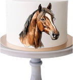 Edible Horse Cake Topper, Brown horse, 5 Inches Tall, Uncut Icing Sheet
