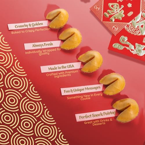 Snackathon Fortune Cookies, Individually Wrapped, Bulk Pack, Premium USA Made (50 Count, Vanilla)