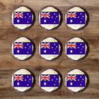 Australian Flag Edible Cupcake Toppers, Australia Edible Cake Decorations, Patriotic Decor, International Flags of the World Cake Toppers, Cricket and Olympic Decorations, Eurovision Party 50 UNCUT