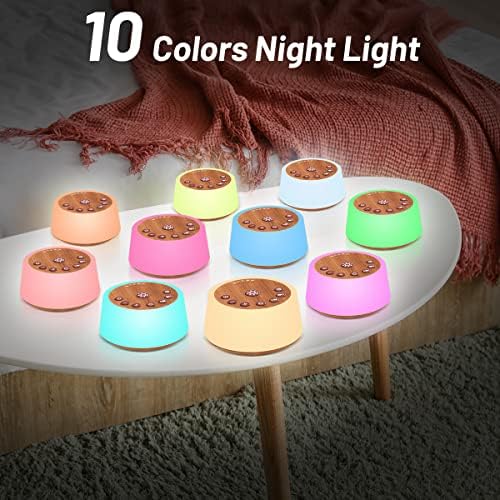Color Noise Sound Machines with 10 Colors Night Light 25 Soothing Sounds and Sleep White Noise Machine 32 Volume Levels 5 Timers Adjustable Brightness Memory Function for Adult Kid Baby