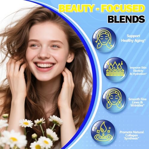 Marine Collagen Peptides Liquid Drops, Hydrolyzed Multi Type I & III Collagen w. Hyaluronic Acid Biotin Vitamin C for Joint, Skin, Hair & Nail, Liquid Marine Collagen High Absorption for Women Men