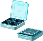 Small Pill Box, BPA Free Pill Case with 4 Large Compartmensts to Hold Vitamins, Moistureproof Portable Pill Box Organiser for Travel (Blue)