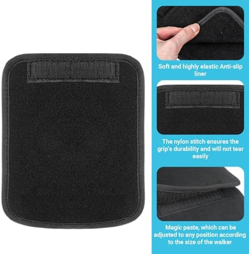 Walker Handle Cushions, Padded Hand Covers, Washable Crutches Padding Pads, Walker Padded Hand Grip Covers, Soft Cushion Padding Medical for Rolling Wheelchair Walkers Elderly Grippers Rollator Handle