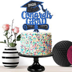 Congrats Grad Cake Topper Blue Glitter Class of 2026 Cake Topper You Did It Cake Decorations for 2026 Senior High School/College/University Happy 2026 Graduation Party Supplies Decorations