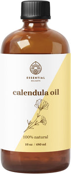 Calendula Oil - Premium Carrier Oil | Nourishing for Skin, Face, Body, Hair Revitalization | Hydrating, Vegan & Cruelty-Free, 16 Fl Oz
