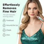 VG VOGCREST Eyebrow Facial Trimmer: 2 in1 Rechargeable Facial Hair Removal and Eyebrow Shaver - Face Lips Body Painless Facial Razor with Built-in LED Light (Pastel Green)