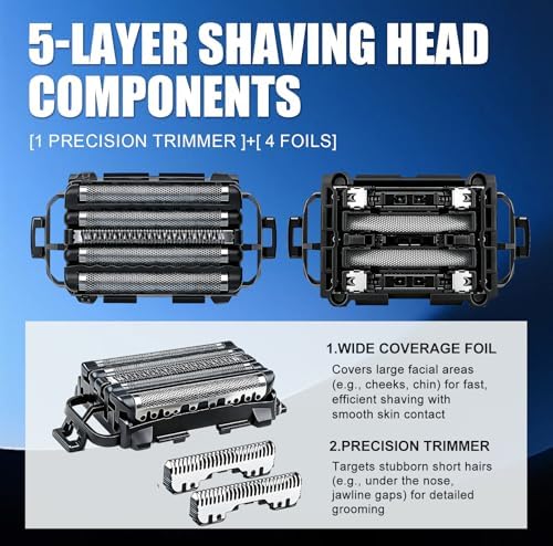 WES9032P Replacement Outer Foil and Inner Blade Set,Compatible with Panasonic ARC5 5-Blade Shavers ES-LV97-K,ES-LV67-K,ES-LV95-S,ES-LV65-S (1 Count)