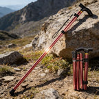 Adjustable Hiking Poles, Ergonomic Handle Walking Cane for Outdoor Climbing Snowshoeing