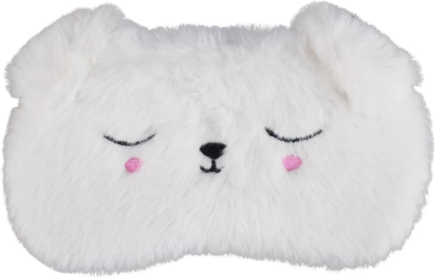 Cute Sleeping Mask, White Dog Soft Plush Fluffy Sleep Mask Men Cartoon Puppy Blindfold Novelty Eye Cover Eyeshade Shade for Kids Girls and Adult Travel (White, Dog)